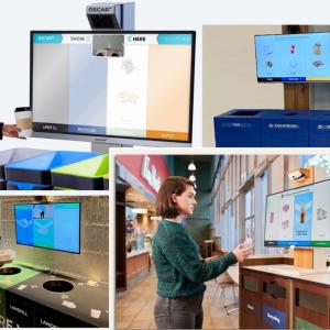 Smart displays are used in trash cans