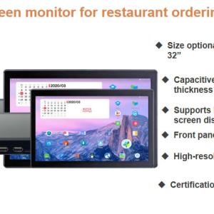 Touch-screen monitor for restaurant ordering screen